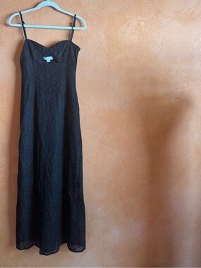 NWT Luvalot x Hello Molly Black Lace Midi Dress Whimsygoth Cottagecore Size 4